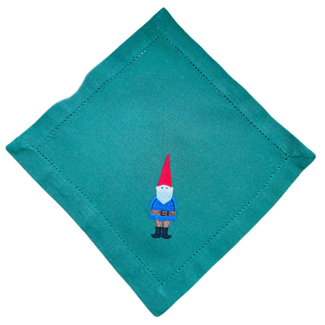 Small Square Doily Embroidered Gnome