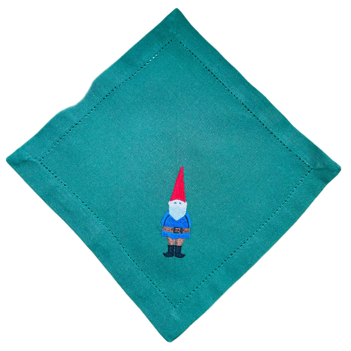 Small Square Doily Embroidered Gnome