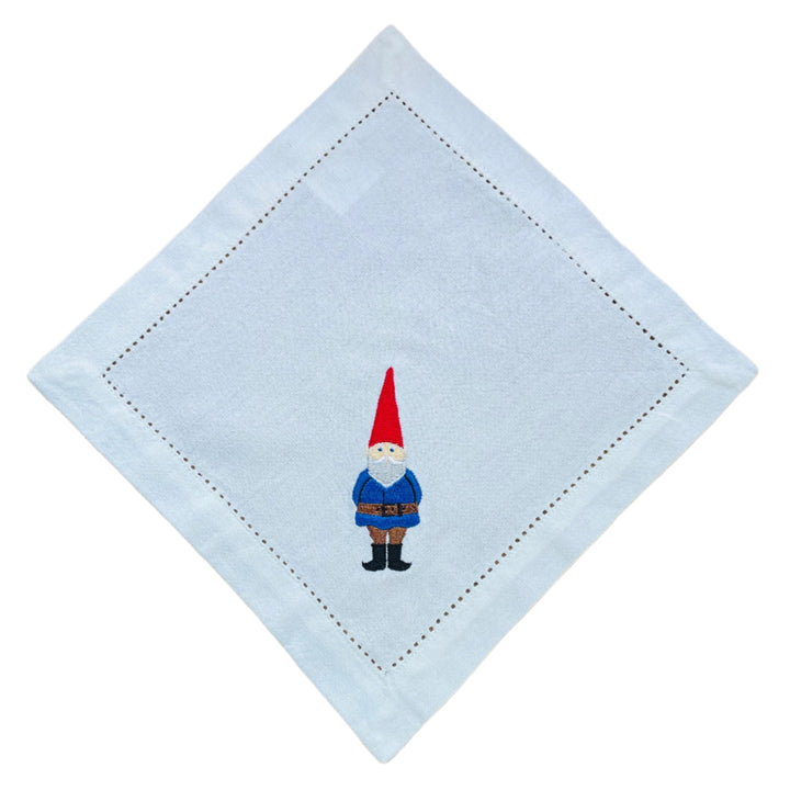 Small Square Doily Embroidered Gnome