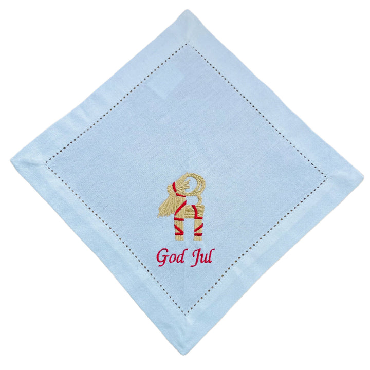 Small Square Doily Embroidered God Jul Goat