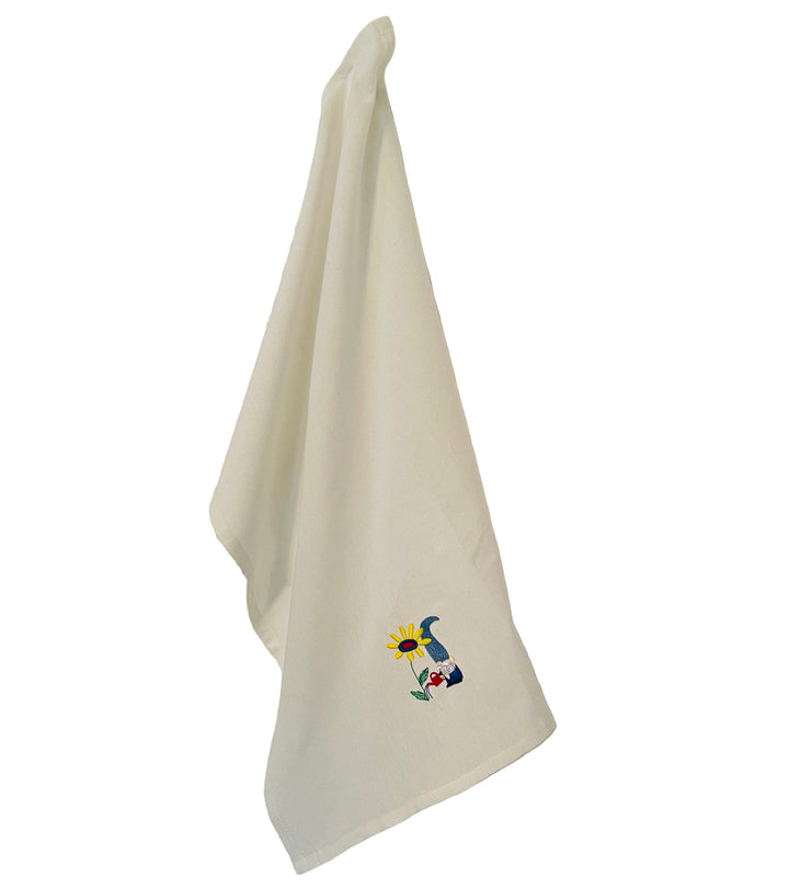 Dish Towel - Gnome watering flower