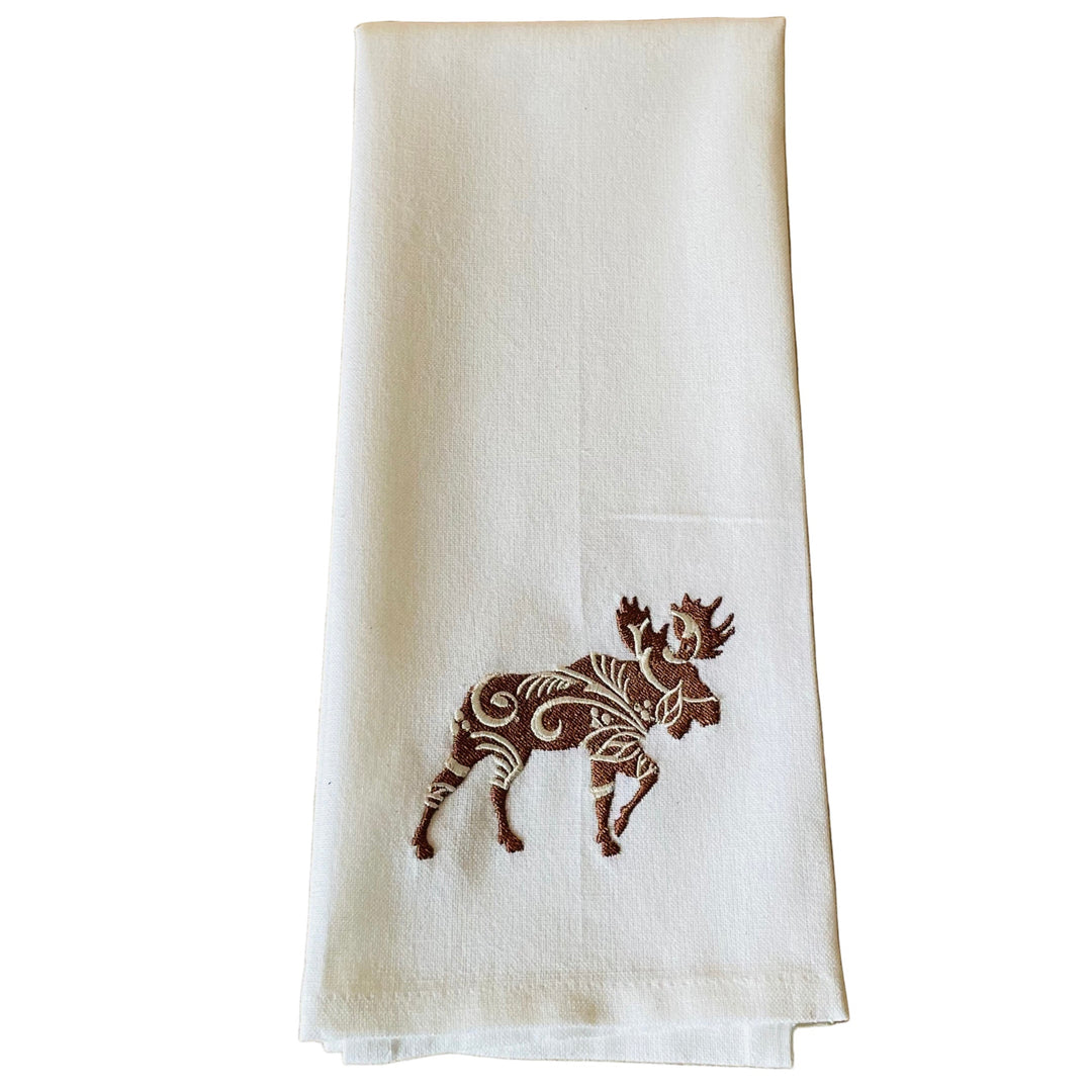 Dish Towel - Rosemaling Moose