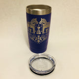 Dala Horses on Navy 20 oz Stainless Steel hot/cold Cup