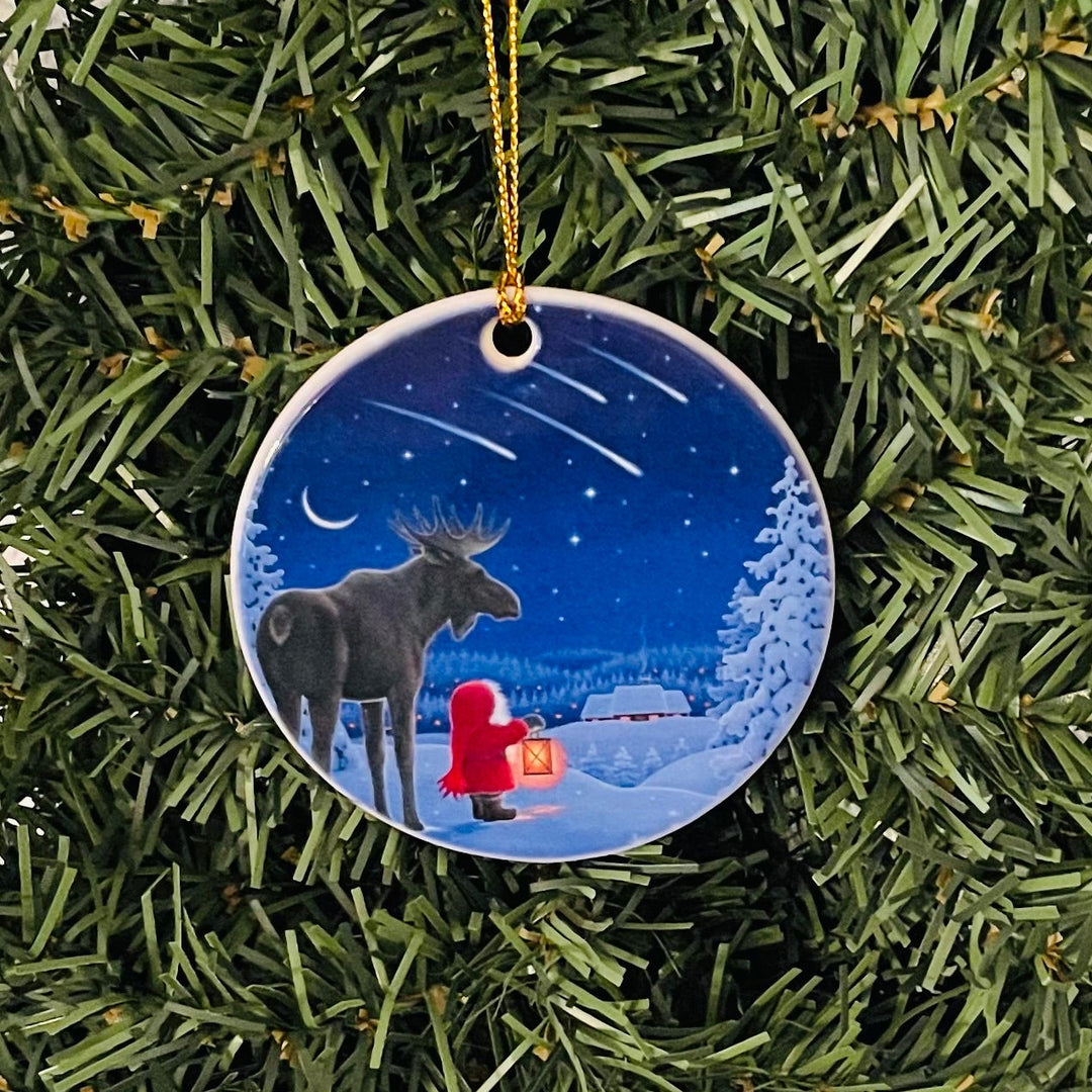 Ceramic Ornament, Eva Melhuish Tomte & Moose