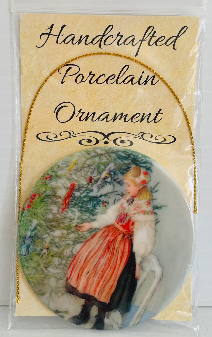 Ceramic Ornament, Carl Larsson Decorating Christmas Tree