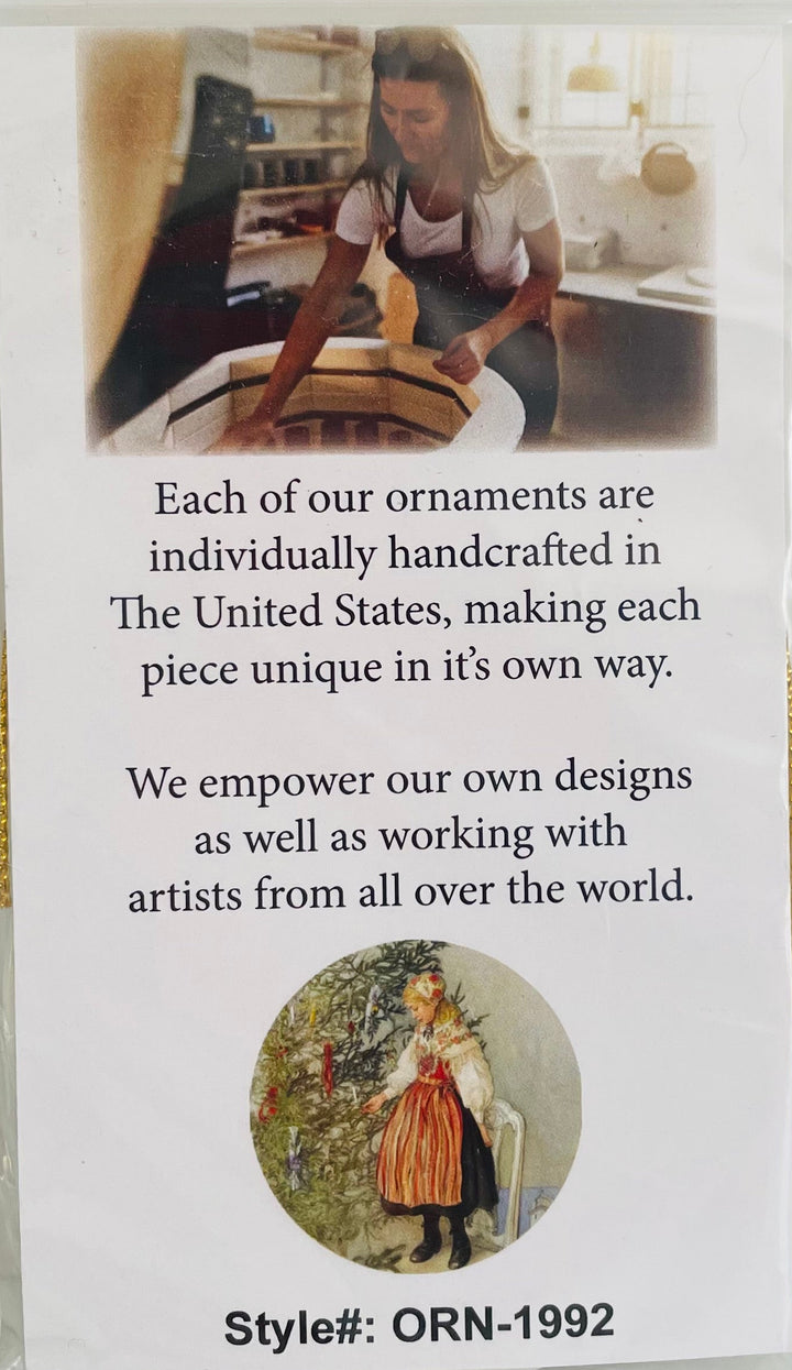 Ceramic Ornament, Carl Larsson Decorating Christmas Tree