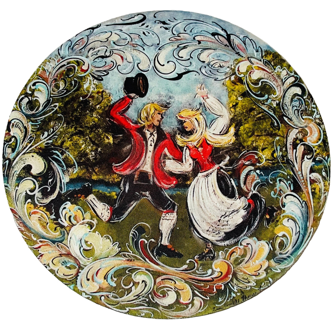 Lise Lorentzen Rosemaling Round Mouse Pad