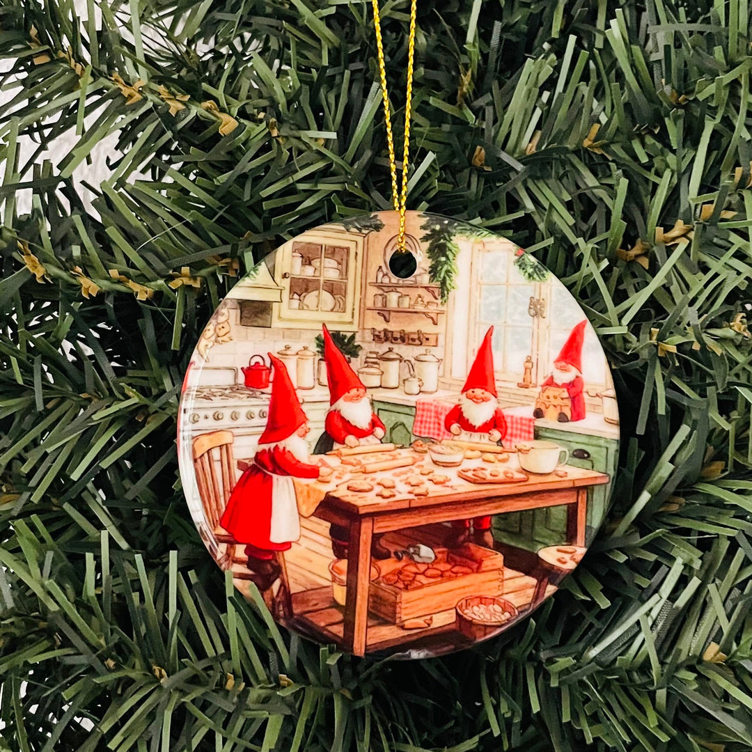 Ceramic Ornament, Tomtar Gnomes Baking