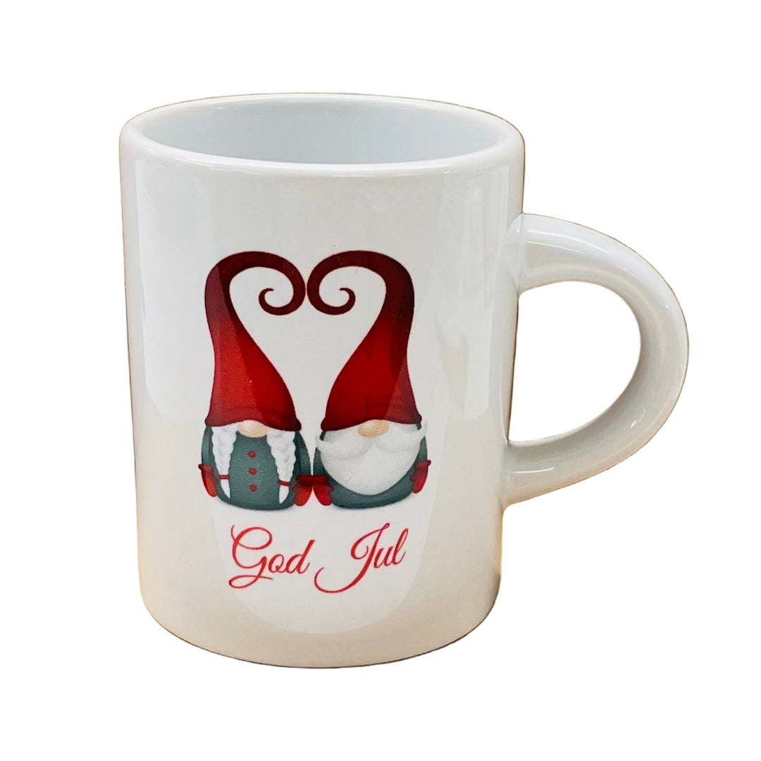 Ceramic Glögg Cup - God Jul Gnome couple