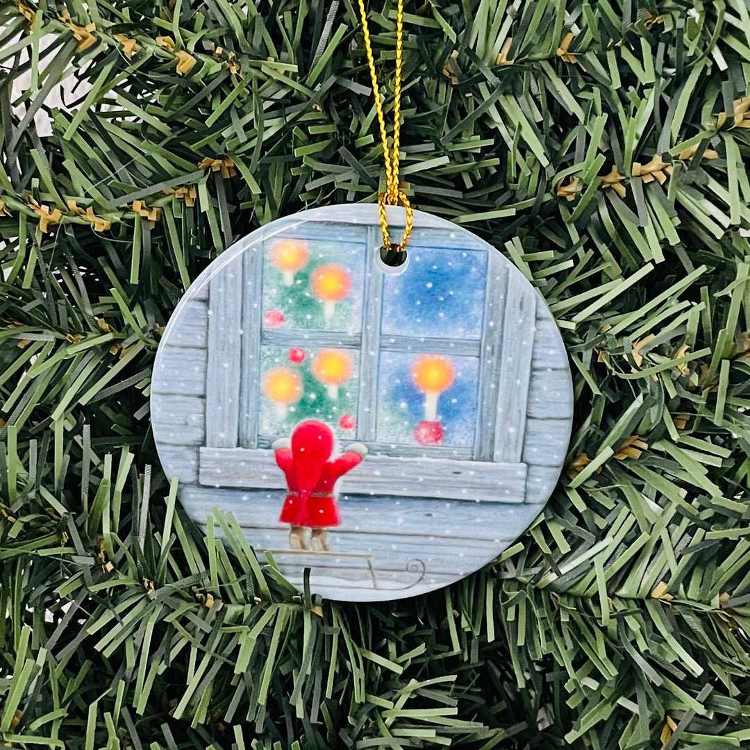 Ceramic Ornament, Eva Melhuish Peeking in Window