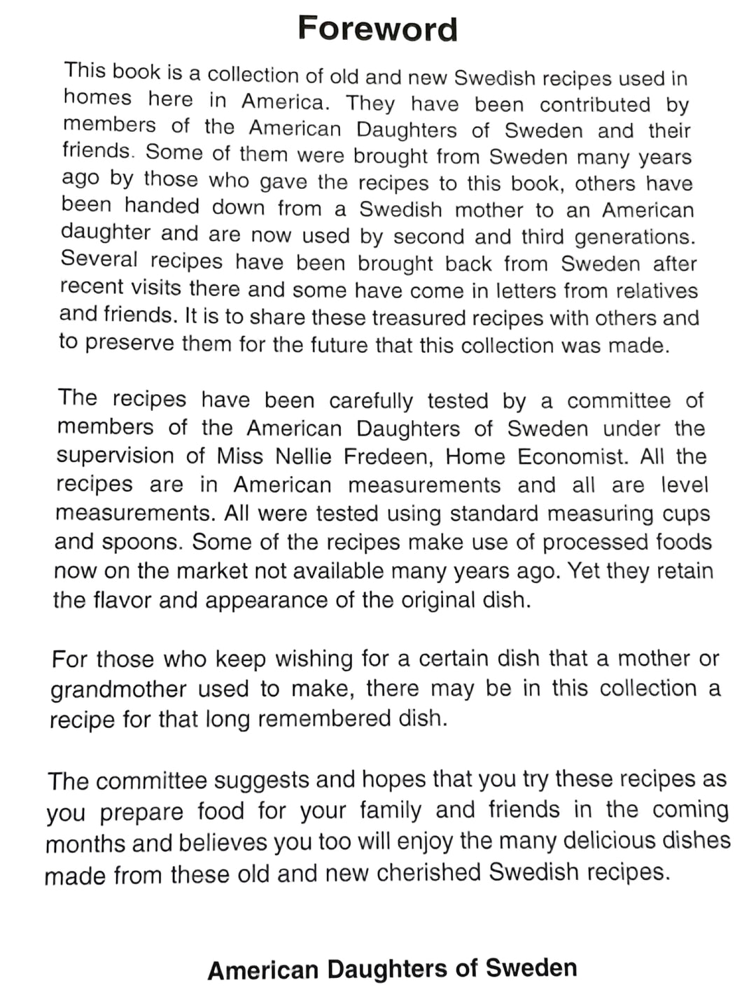 Swedish Recipes Old and New cookbook