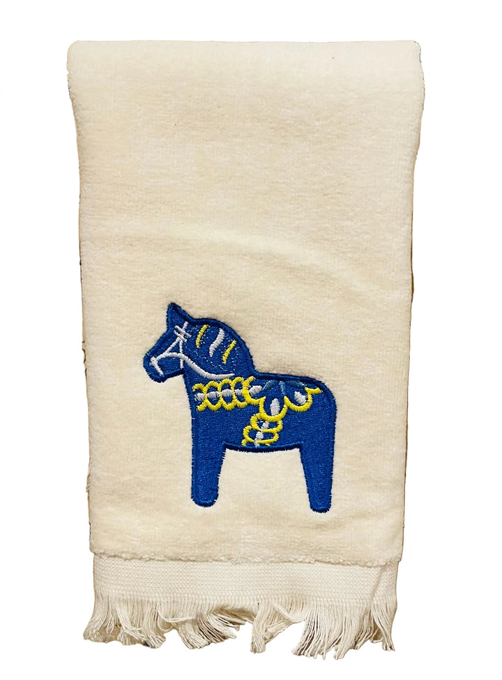 Finger tip towel - Blue Dala horse