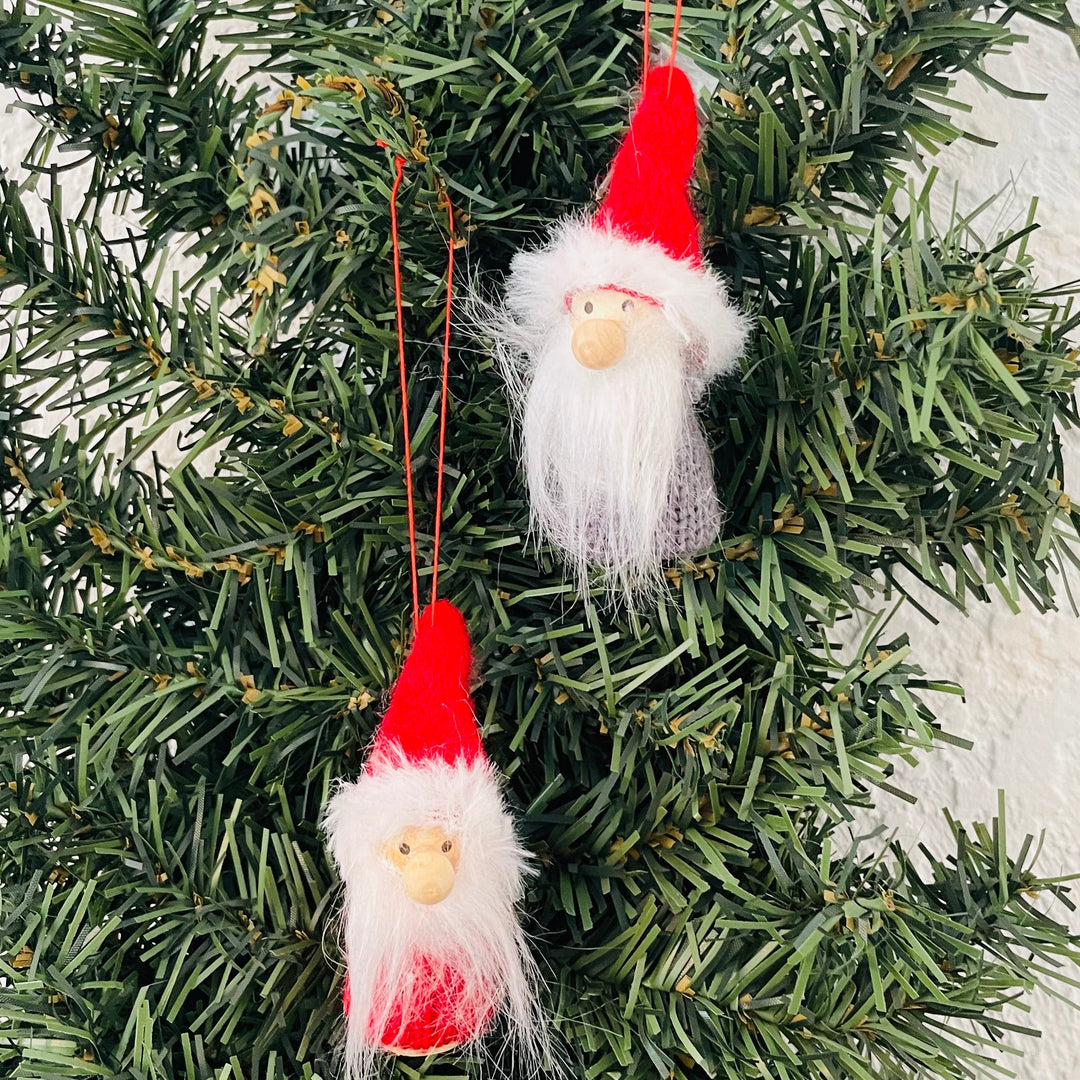 Red & Gray gnome ornaments - Box of 6