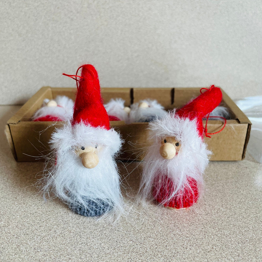 Red & Gray gnome ornaments - Box of 6