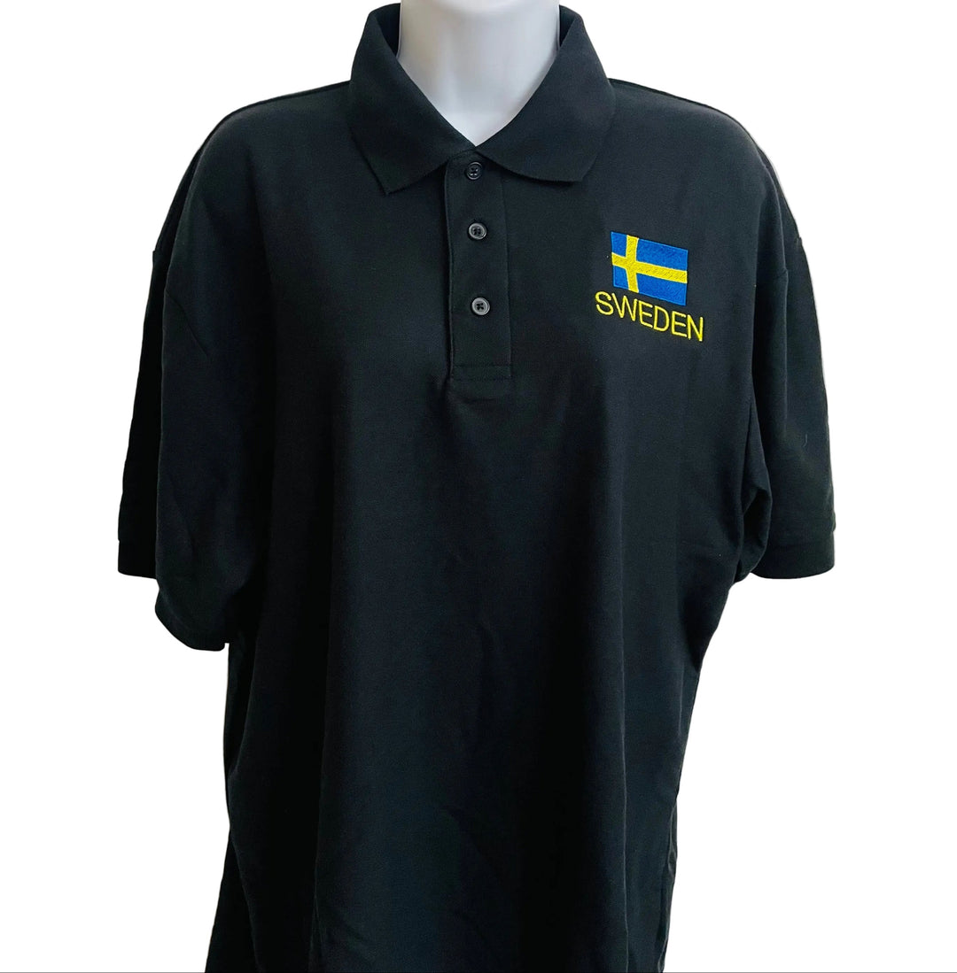 Polo - Sweden & Flag on Black