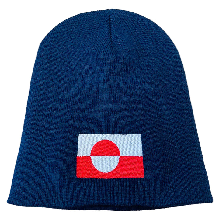 Knit beanie hat - Greenland flag