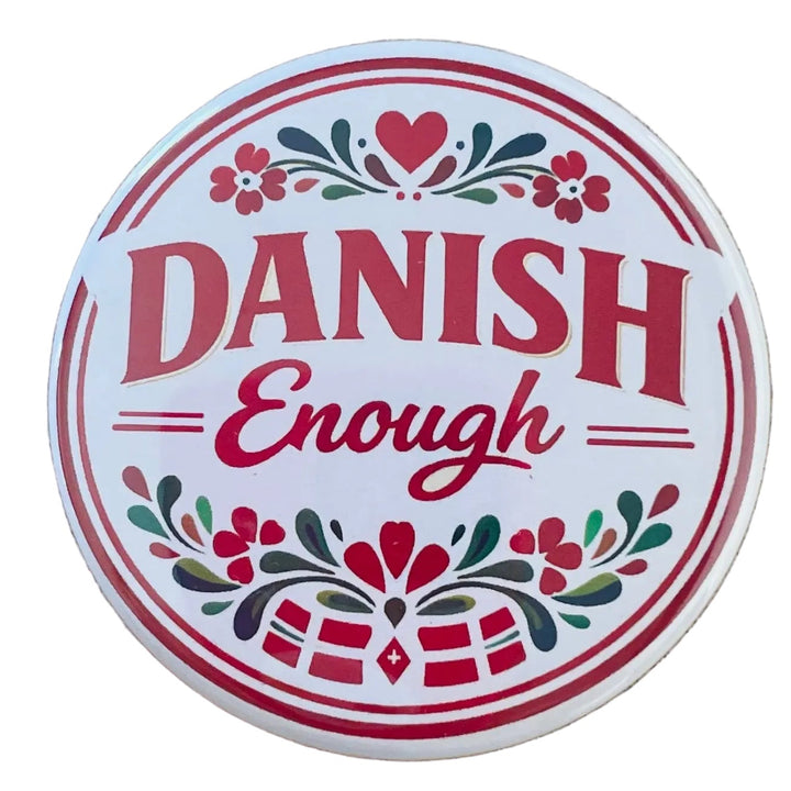 Danish Enough round button/magnet
