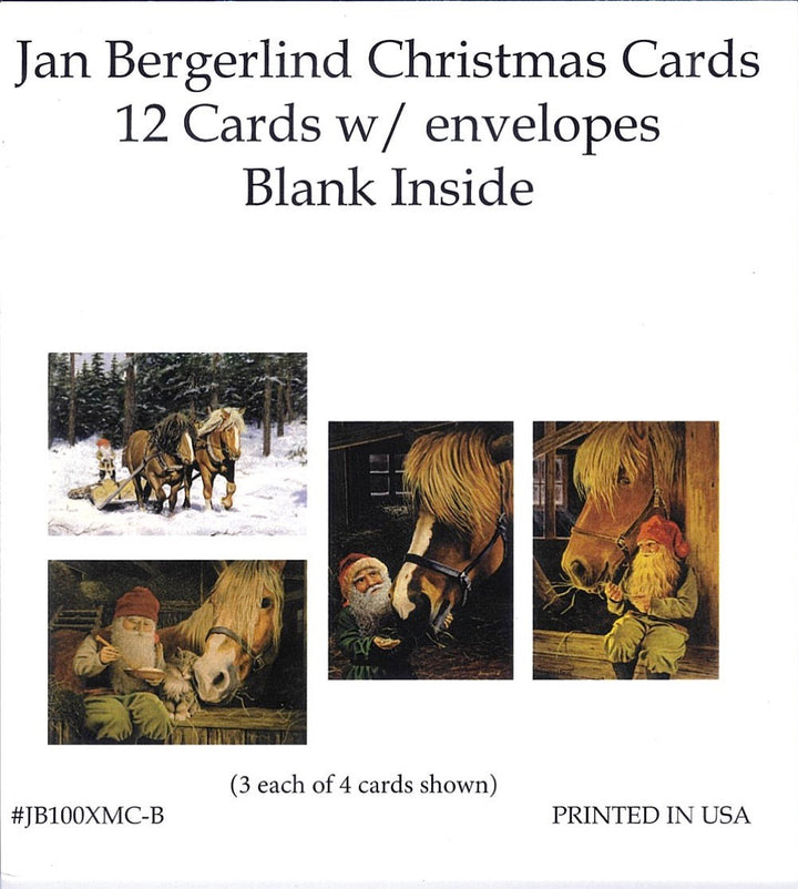 Boxed cards, Jan Bergerlind Tomte with Horse Assortment