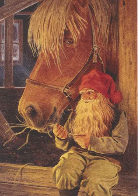 Boxed cards, Jan Bergerlind Tomte with Horse Assortment