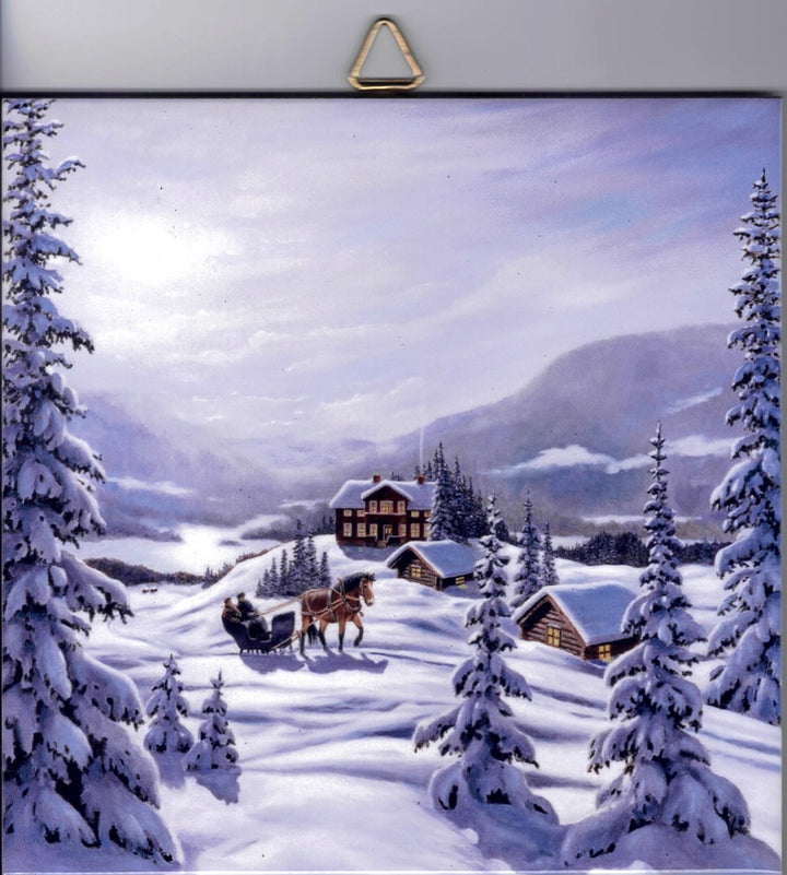 6" Ceramic Tile Jan Bergerlind Sleigh ride