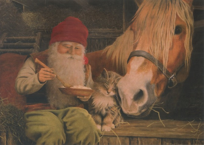 Boxed cards, Jan Bergerlind Tomte with Horse Assortment