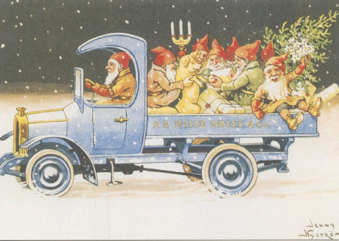 Christmas Cards Truckload of Tomtar Pkg of 6