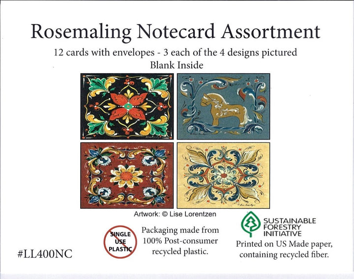 Boxed Note cards, Lise Lorentzen Rosemaling assortment