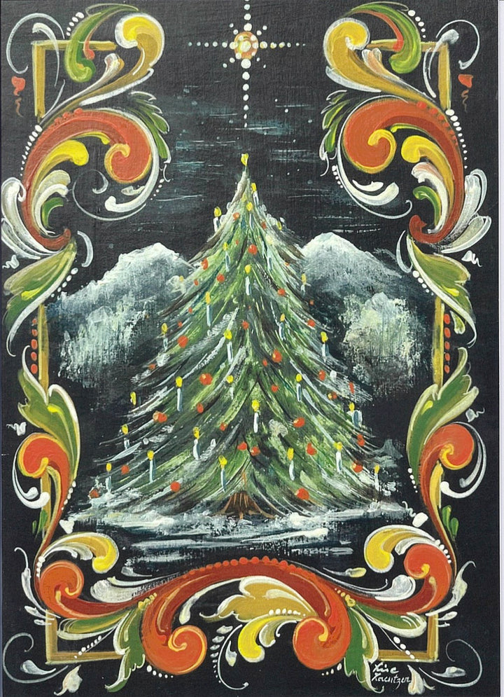 Boxed cards, Lise Lorentzen Chistmas Tree with Rosemaling