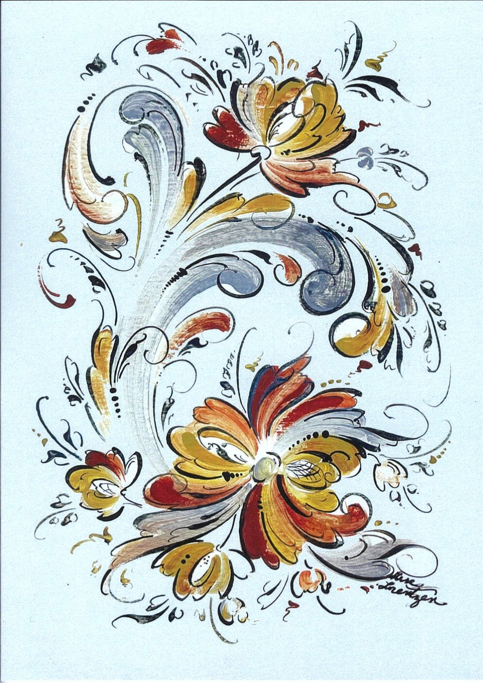 Note Card - Rosemaling