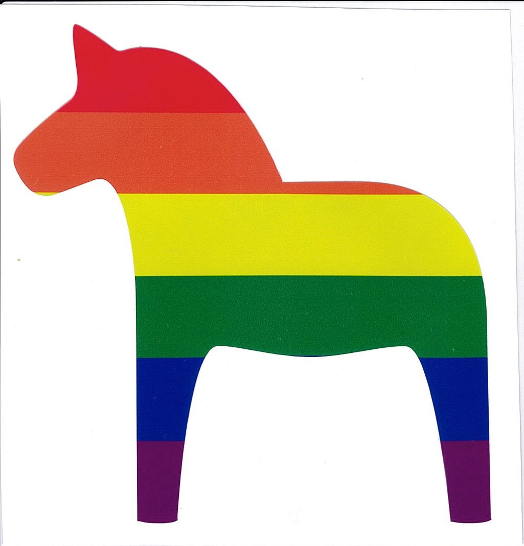 Rainbow Dala Horse Decal