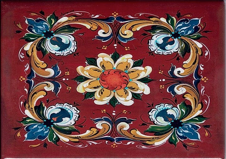 Rectangle Magnet, Lise Lorentzen Rosemaling