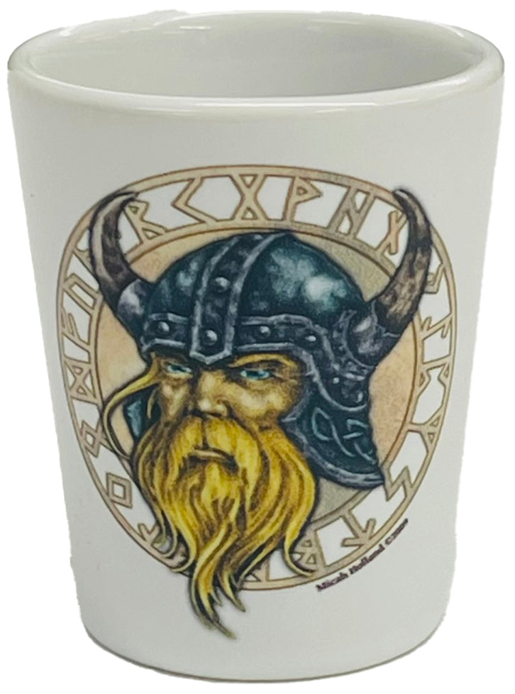 Ceramic Shot Glass - Viking with Runes