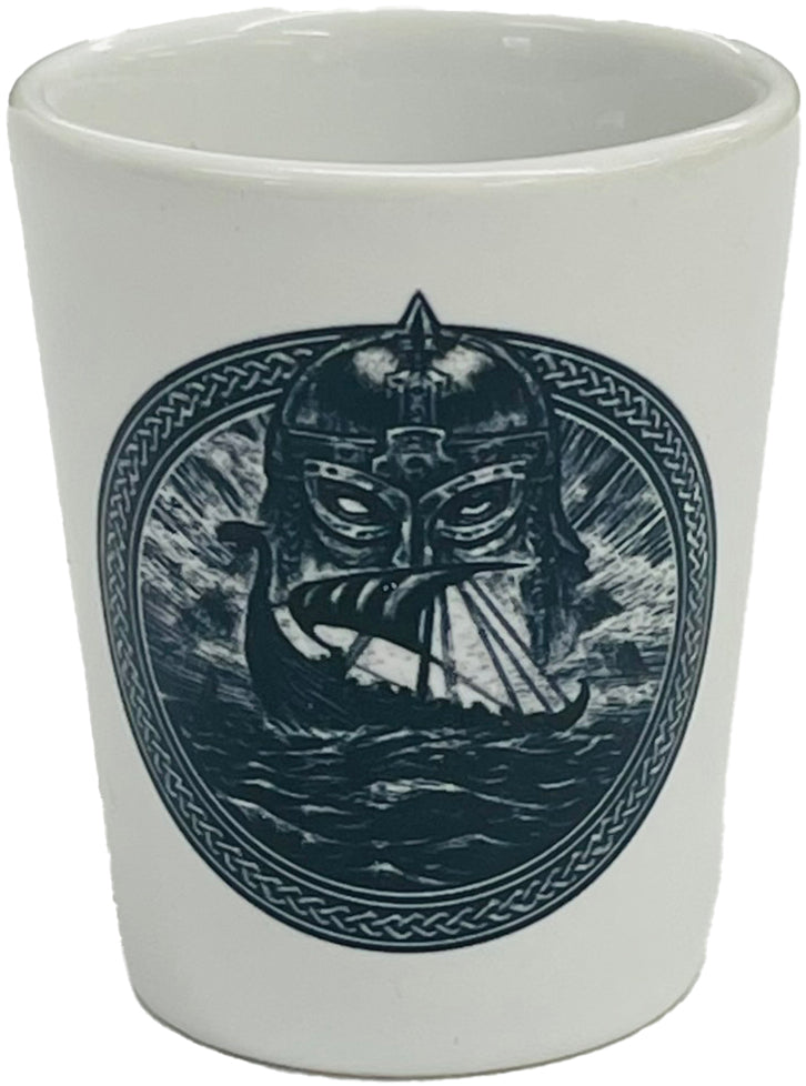 Ceramic Shot Glass - Odin with Viking Ship