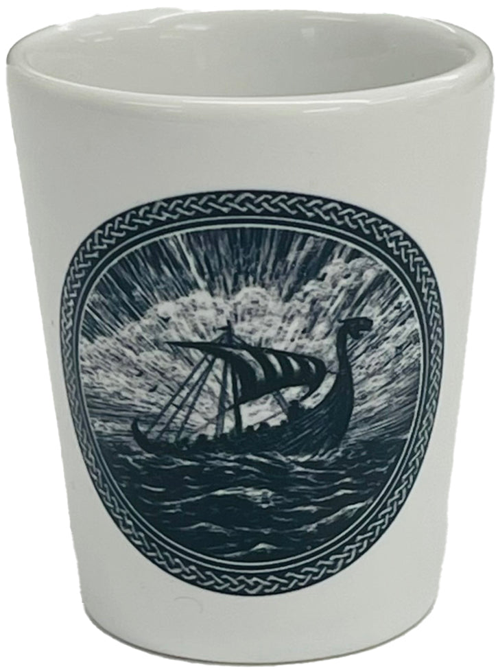 Ceramic Shot Glass - Viking Ship