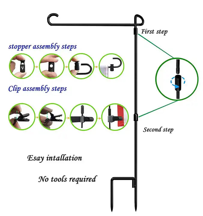 Metal Garden flag stake