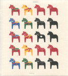 Swedish Dishcloth - Multi color Dala horses