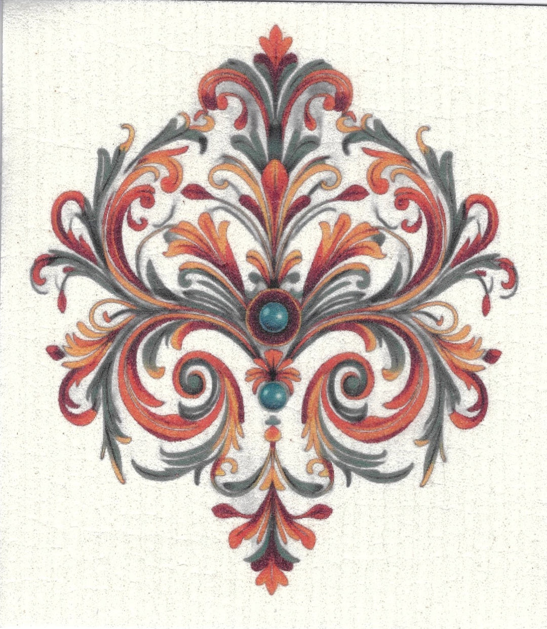 Swedish Dishcloth -  Rosemaling
