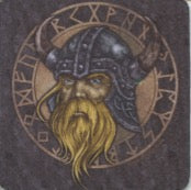 Viking with runes neoprene coaster