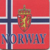 Norway flag & crest neoprene coaster