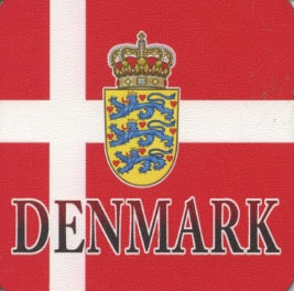 Denmark flag & crest neoprene coaster