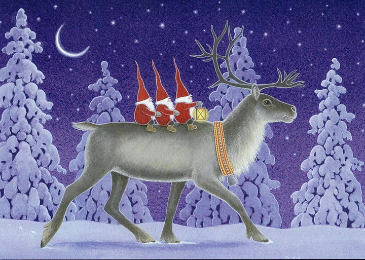 Boxed cards, Eva Melhuish Tomtar riding a Reindeer