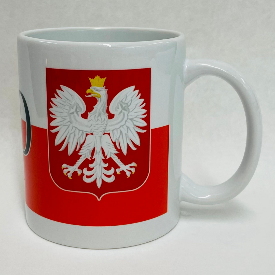 Poland flag & crest coffee mug