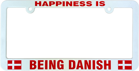 Happiness is being Danish license plate frame