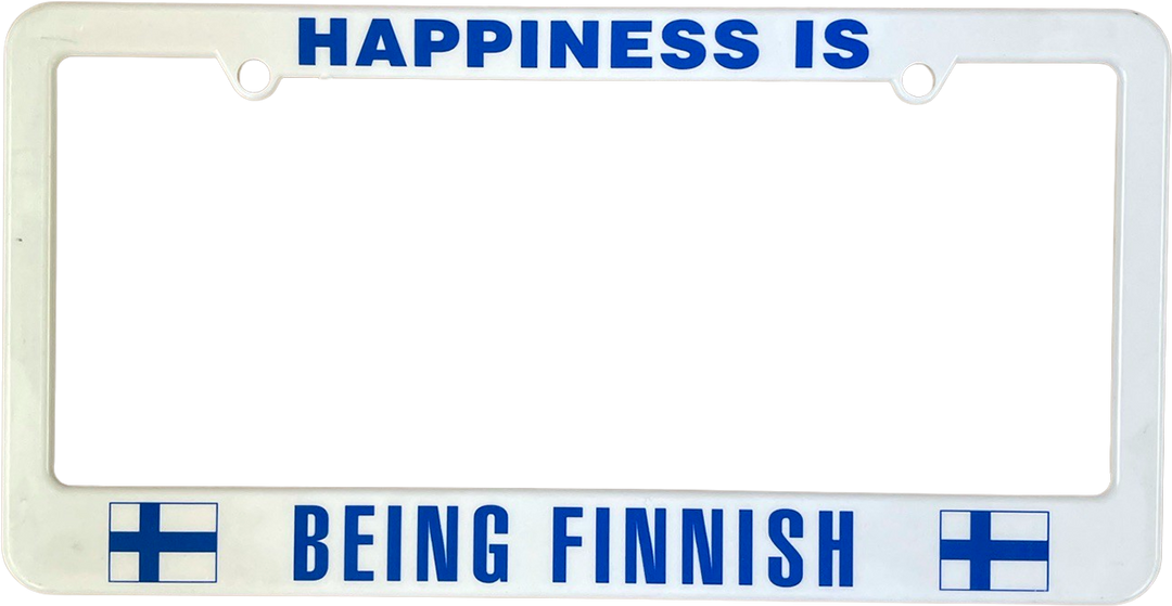 Happiness is being Finnish license plate frame