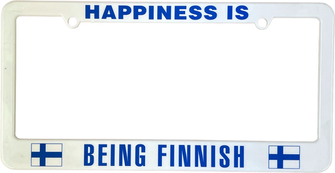 Happiness is being Finnish license plate frame