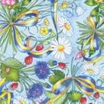 Swedish Flowers & Ribbon Gift wrap or Craft paper