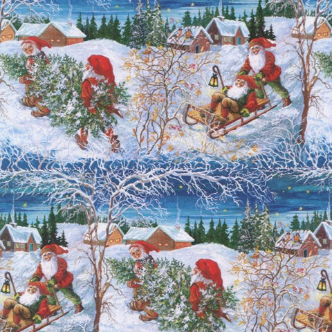 Tomtar on Kicksled Gift wrap or Craft paper