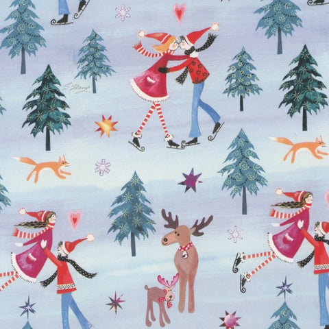 Ice Skaters Gift wrap or Craft paper