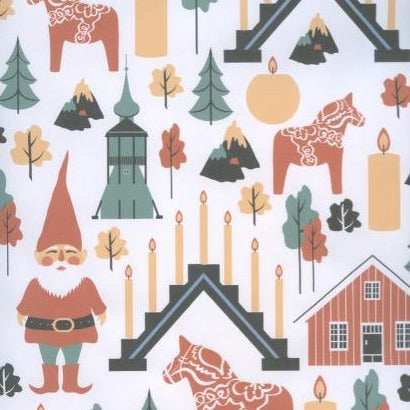 Dala Horse, Window Light, Gnome Gift wrap or craft paper