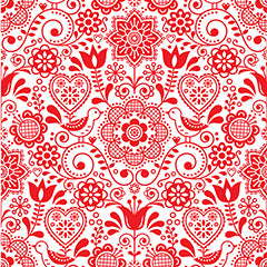 Red Folk Art Gift wrap or craft paper